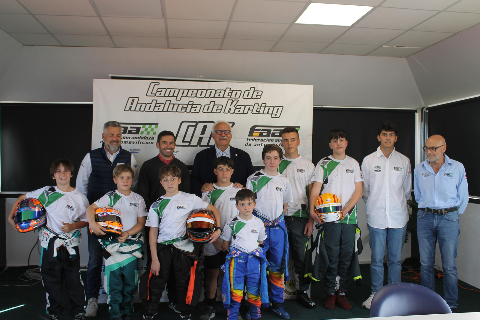 Los ocho pilotos que formarán parte de la selección andaluza en el Campeonato de España de Karting 2024