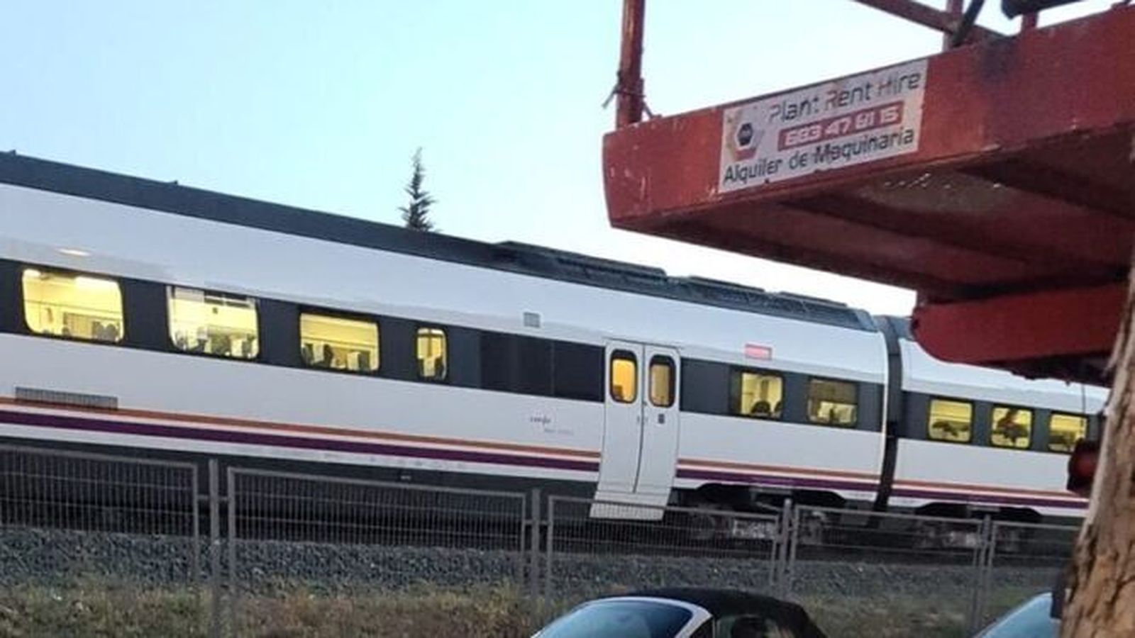 Tren en la zona del accidente.