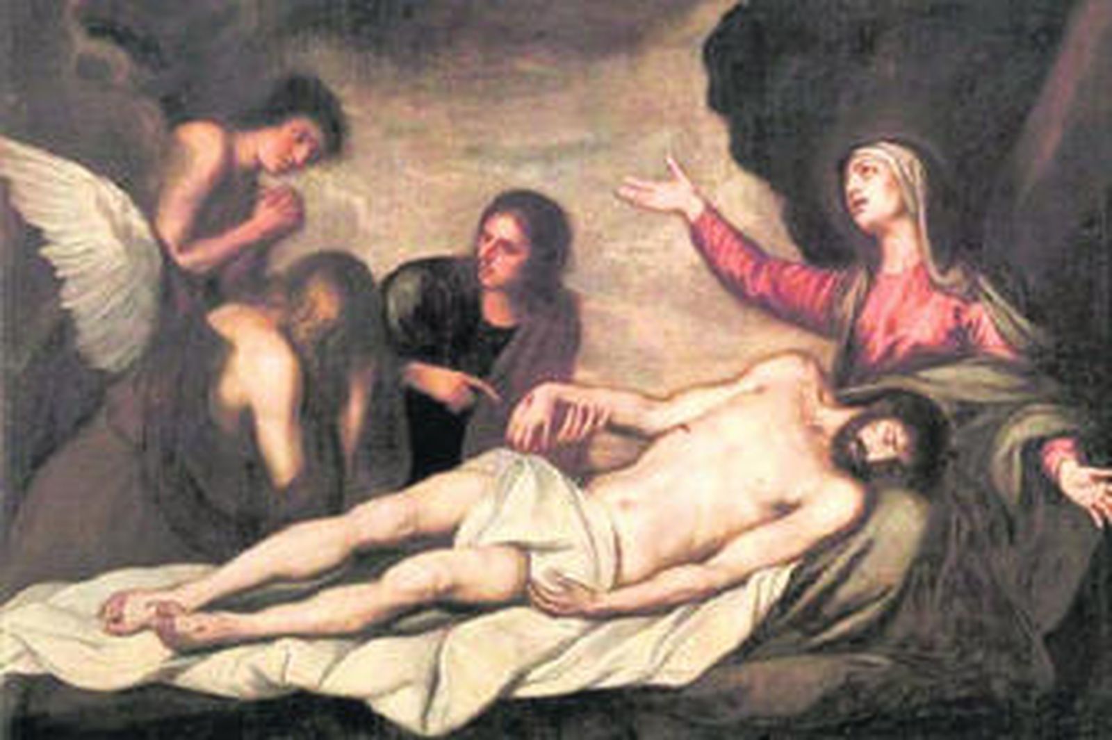 En la imagen superior,  'Lamentación sobre Cristo muerto', de Felipe Gómez de Valencia. Y abajo, uno de los bodegones de Sánchez Cotán.  Dos de los cuadros del Bellas Artes granadino que han viajado a Rusia.