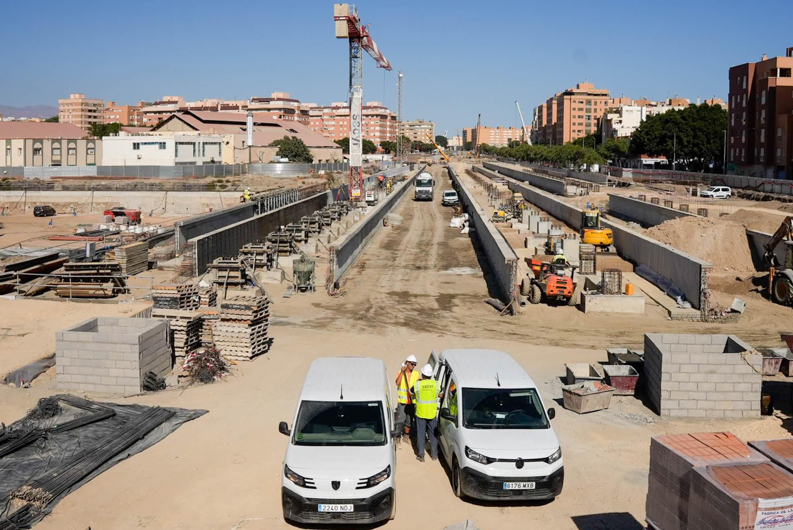 Situación actual de las obras del soterramiento en Almería capital.