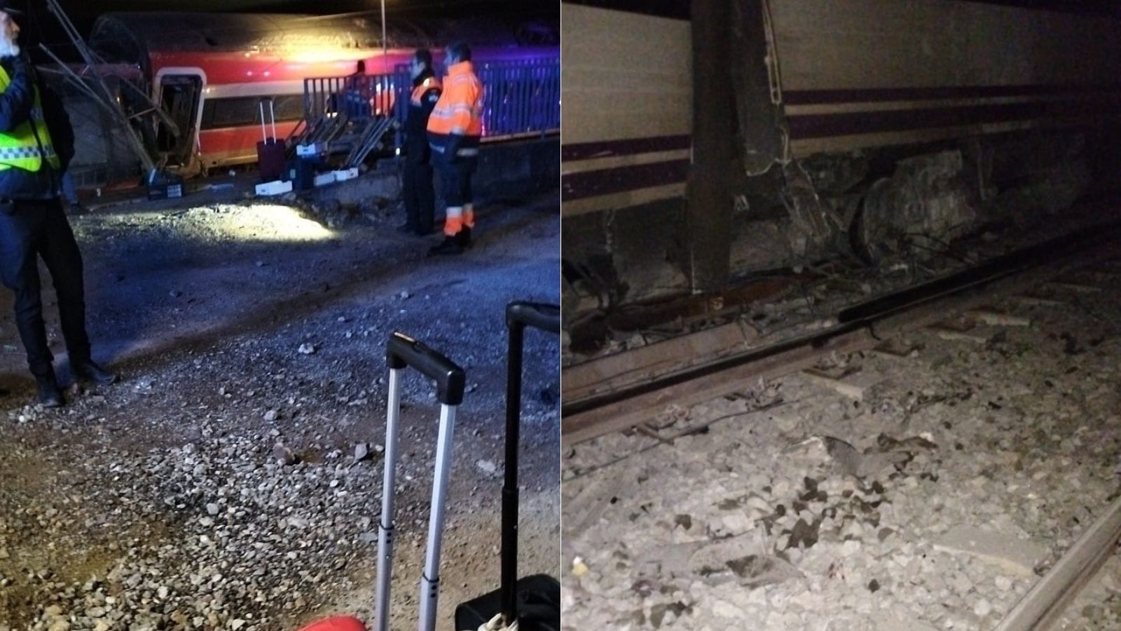 Imágenes del tren accidentado.