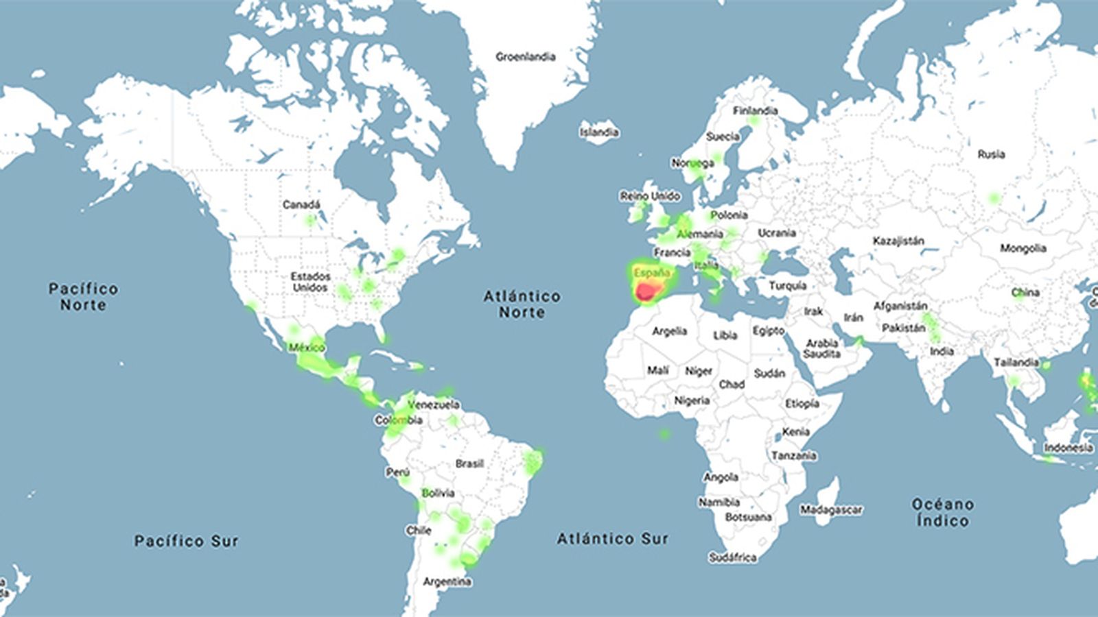 Mapa del mundo de los países participantes bajo el hashtag #SantaMisión2021.