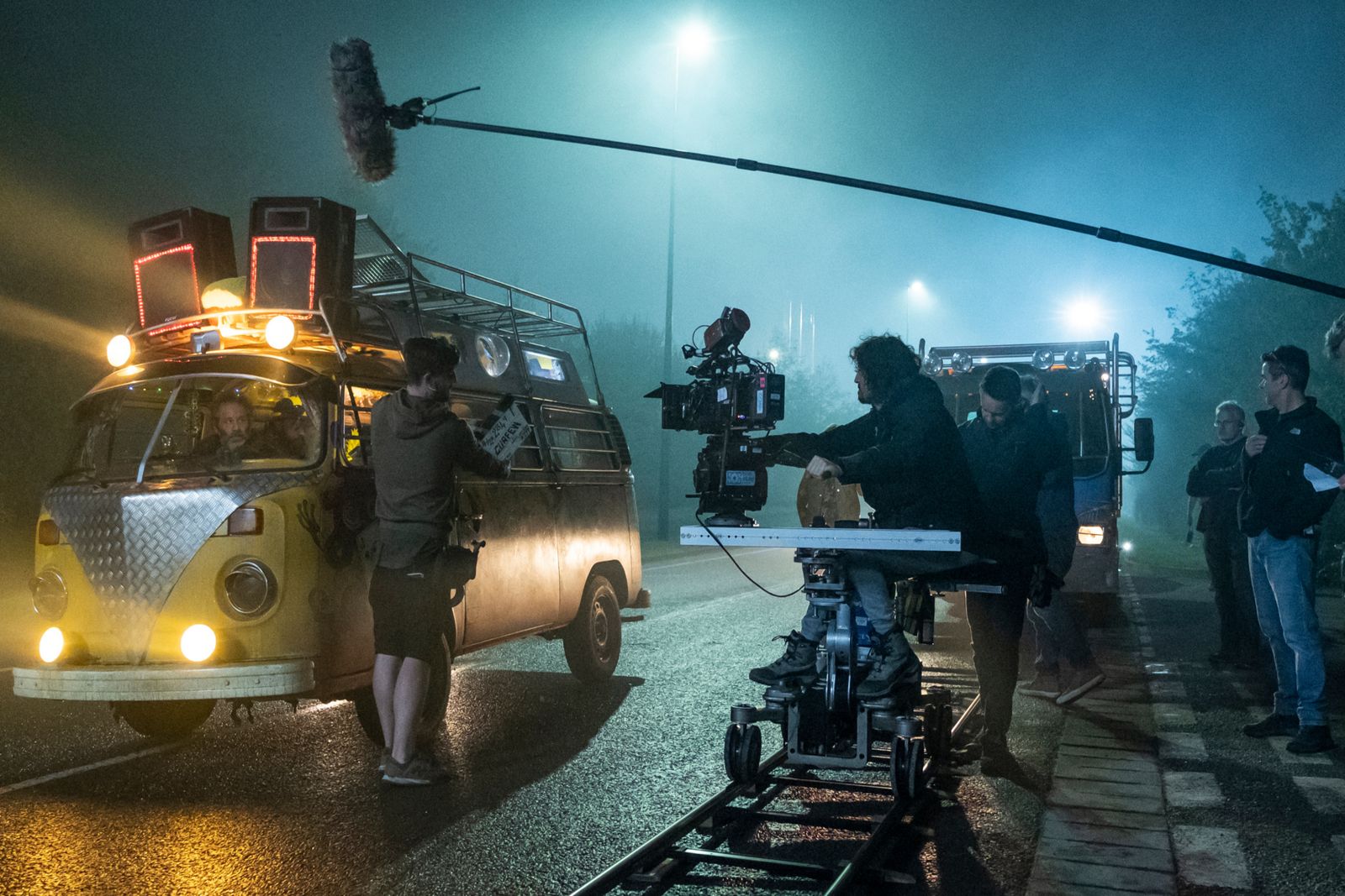 Un momento del rodaje de 'Curfew'