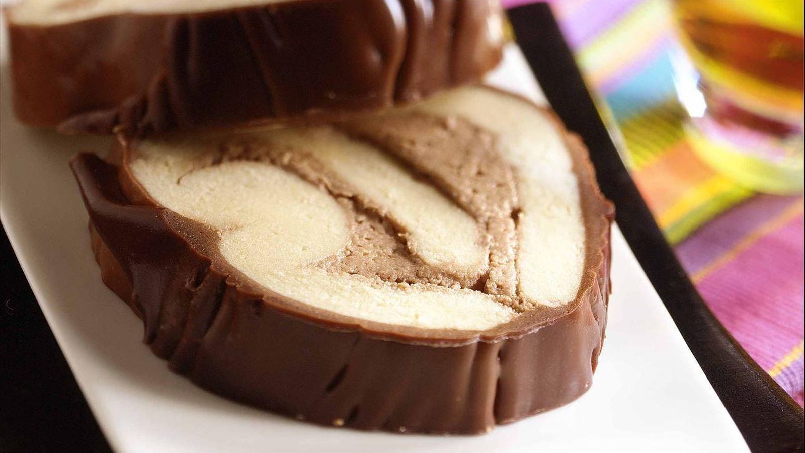 Tronco de Navidad de castañas y chocolate de Castilla y León.