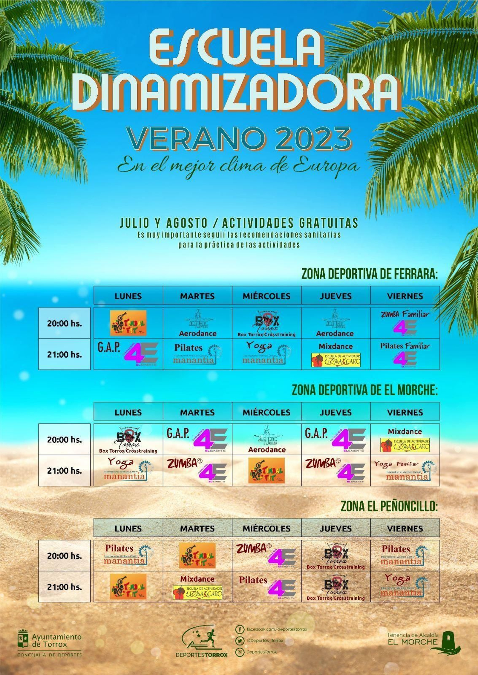 Cartel de las Escuelas Dinamizadoras en Torrox