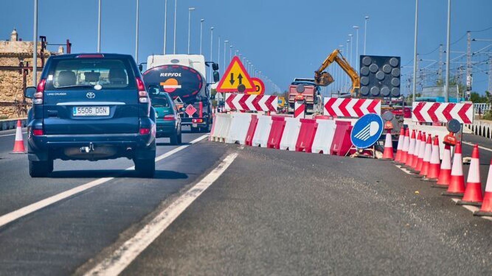 Desvío de la CA-33 en dirección a Cádiz.