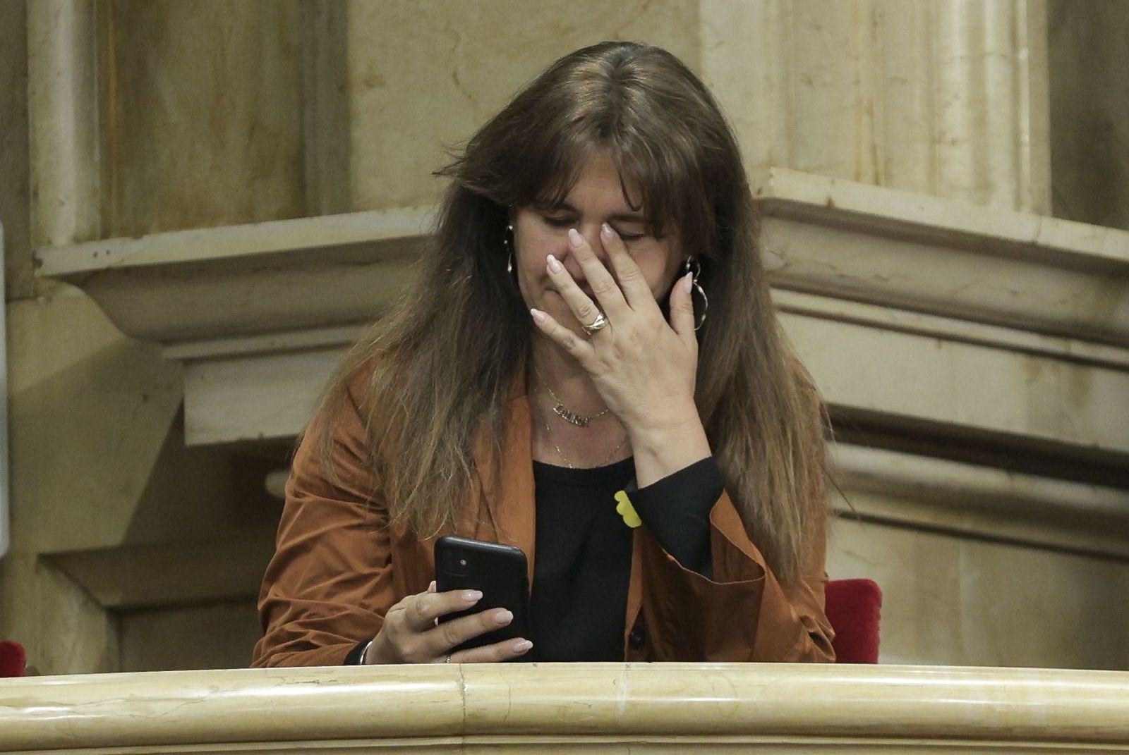 Laura Borràs, en la sesión de control del Parlament este miércoles