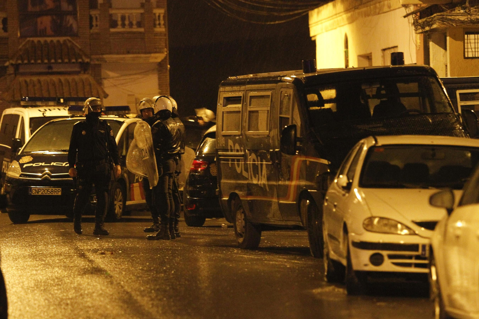 Efectivos de la Policía Nacional en el lugar de los hechos.