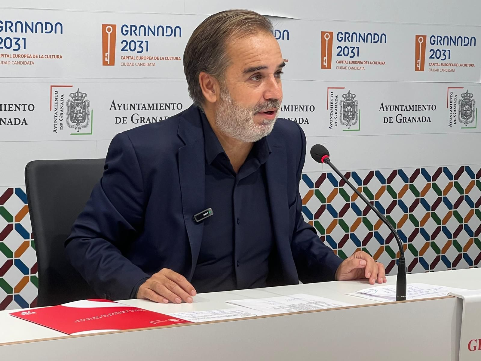 Jacobo Calvo, en rueda de prensa para hablar sobre educación pública.