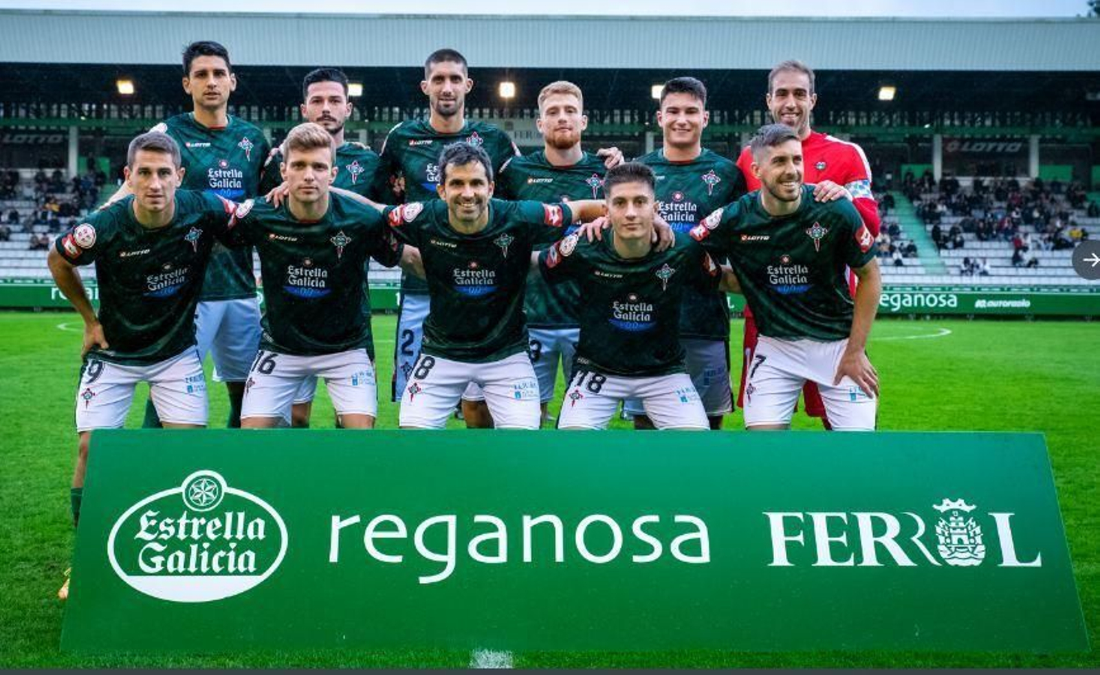 Formación del Racing de Ferrol ante Unionistas
