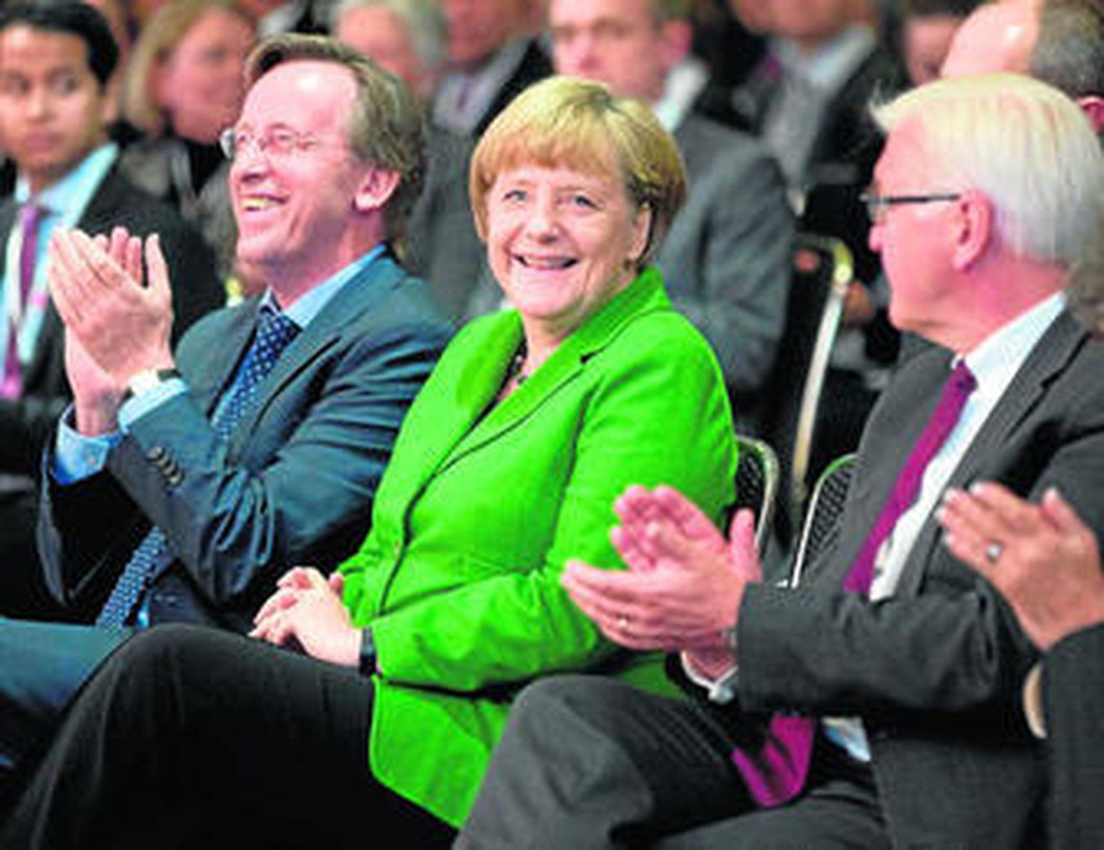 La canciller alemana, Angela Merkel, ayer en un acto en Berlín.
