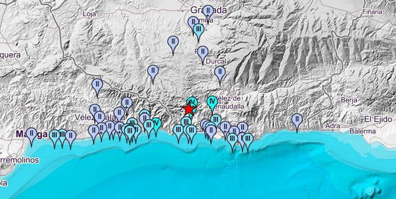 Un terremoto registrado en Granada se deja sentir en varios municipios de Málaga