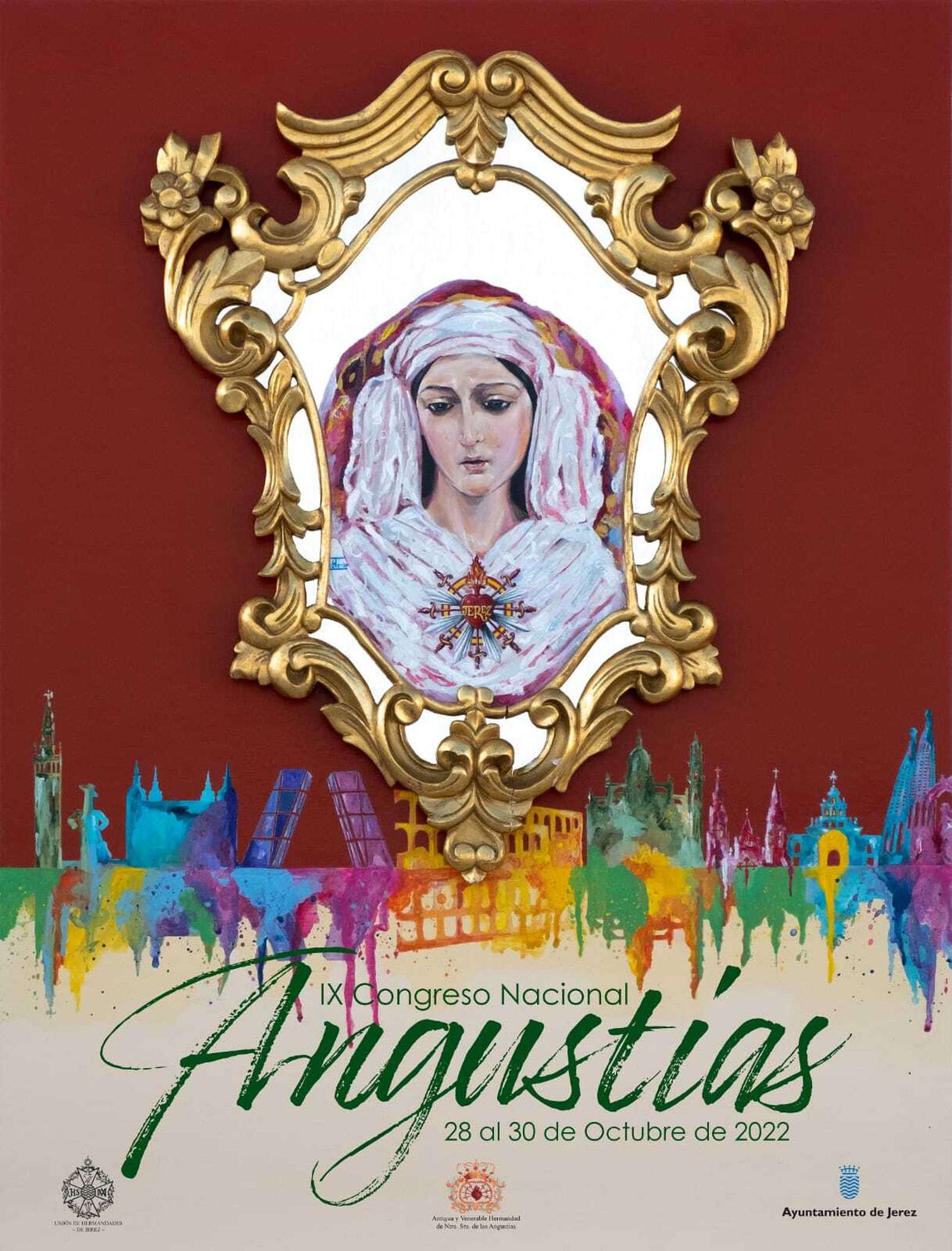 Cartel del Congreso Nacional de cofradías de las Angustias obra de Lorenzo Otero.