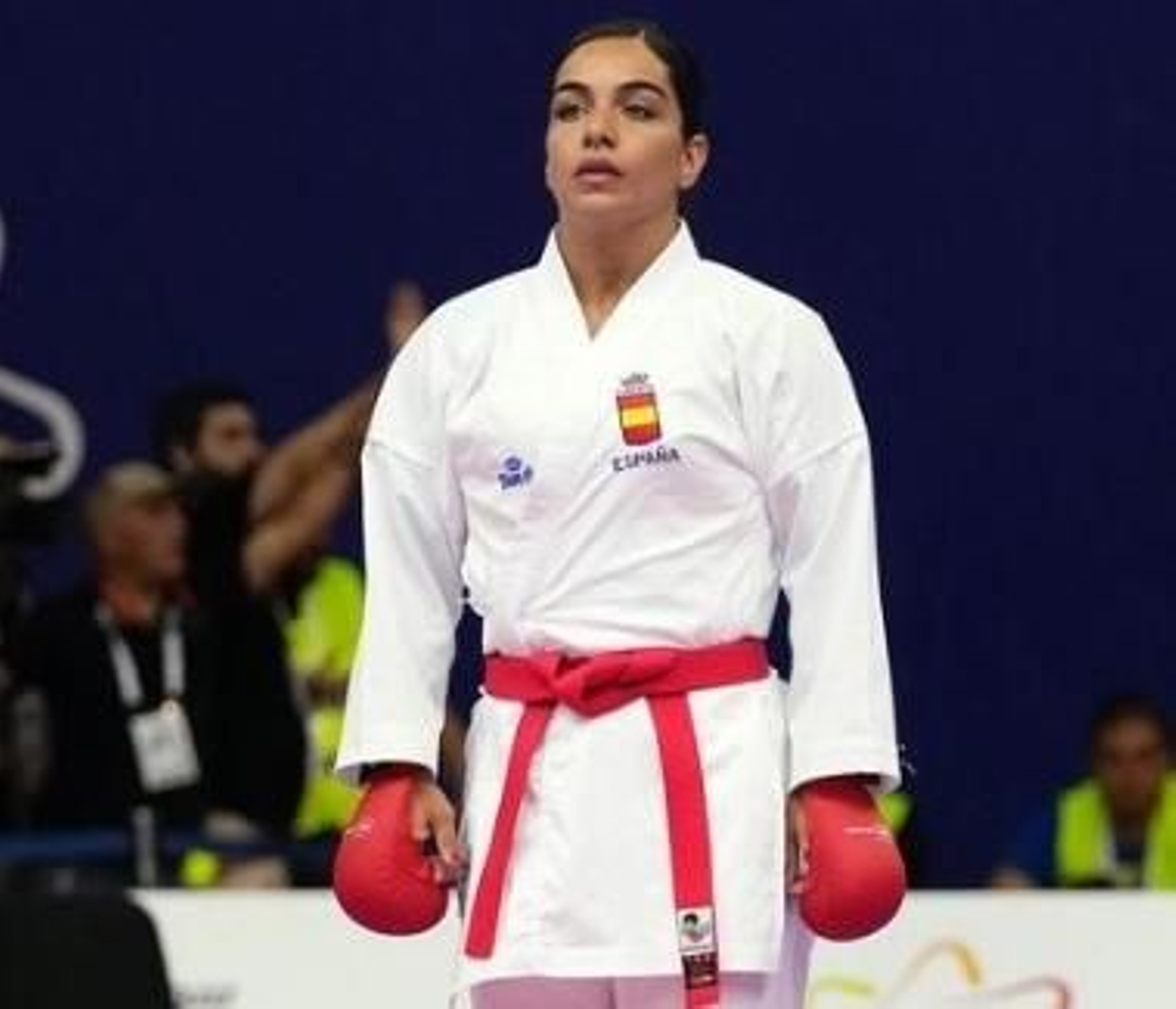 María Torres, antes de competir.