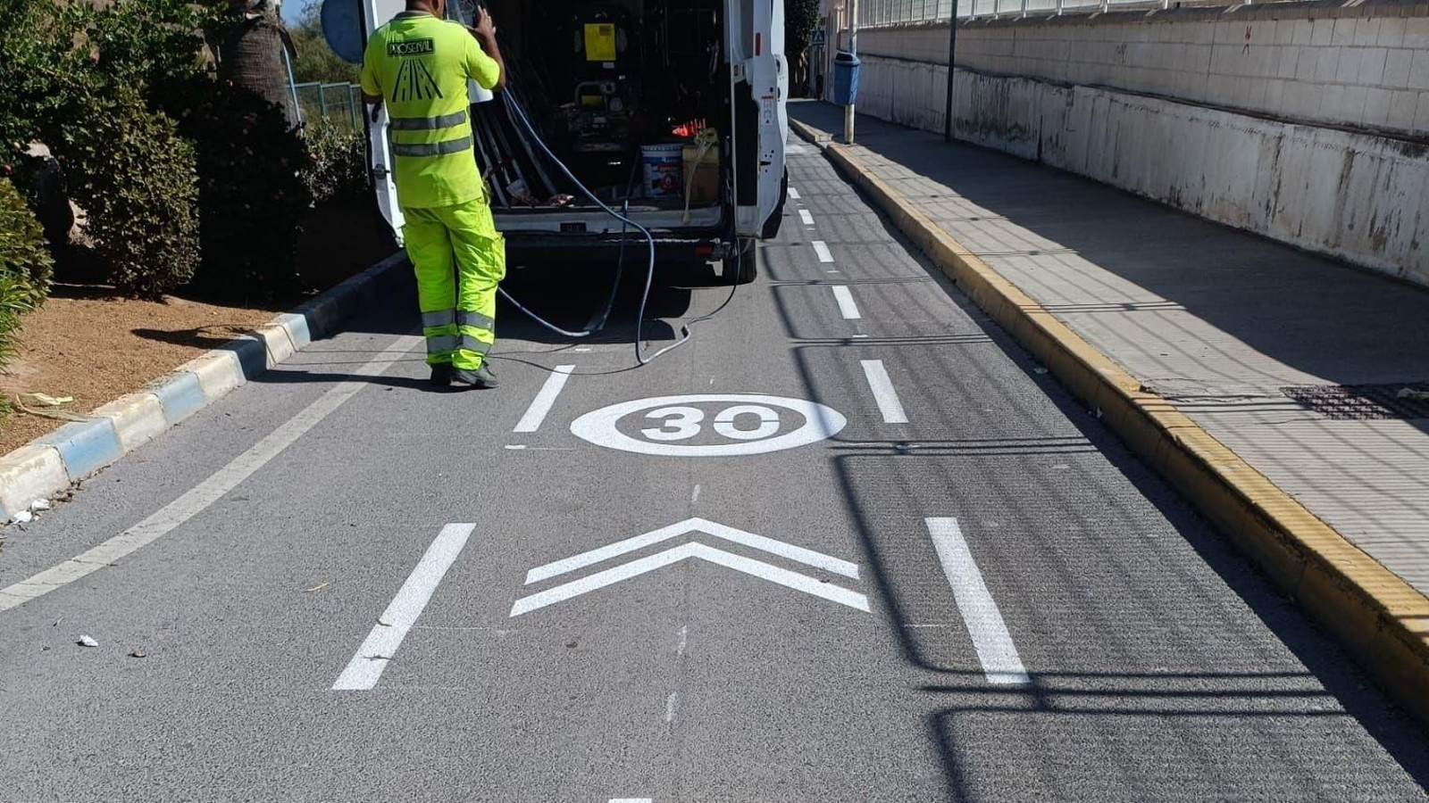 Trabajos de adecuación de las ciclocalles.