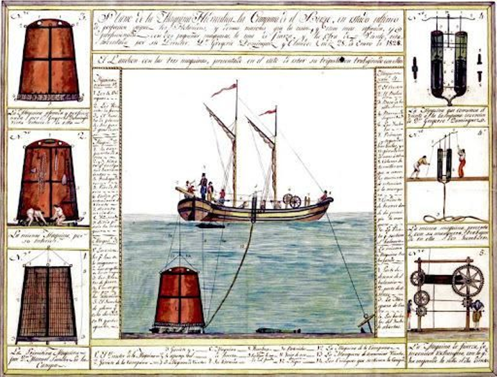 Ilustración de sistema de buceo objeto de litigio.