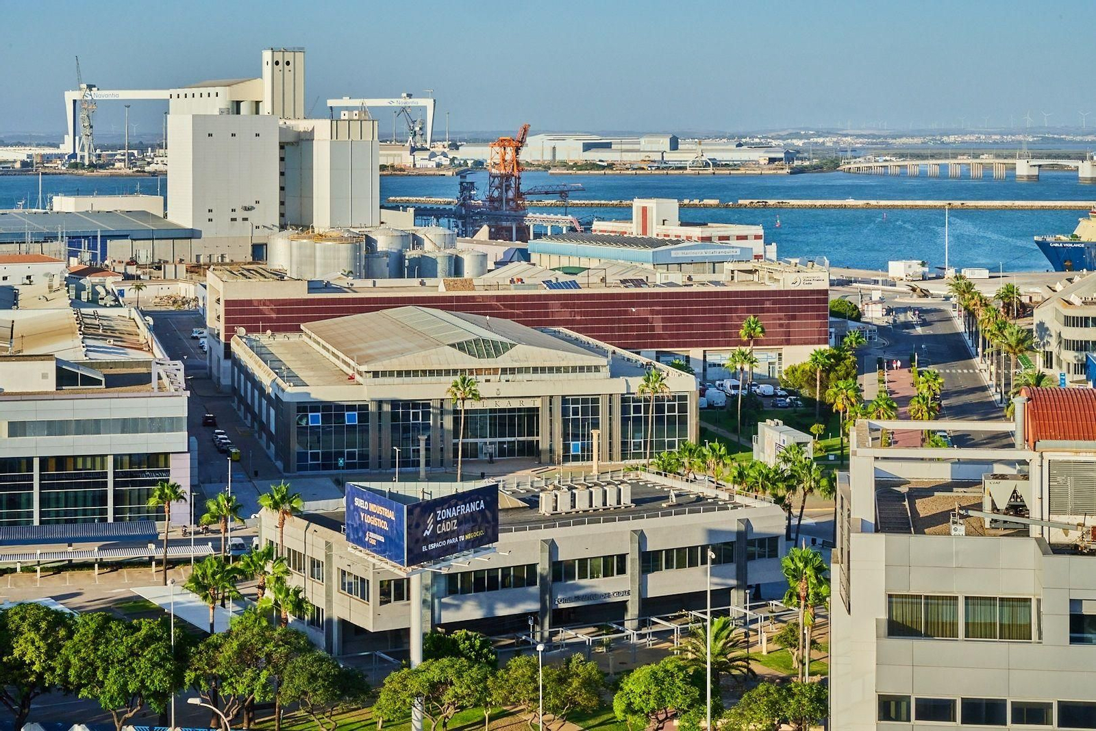 Vista aérea de Zona Franca de Cádiz