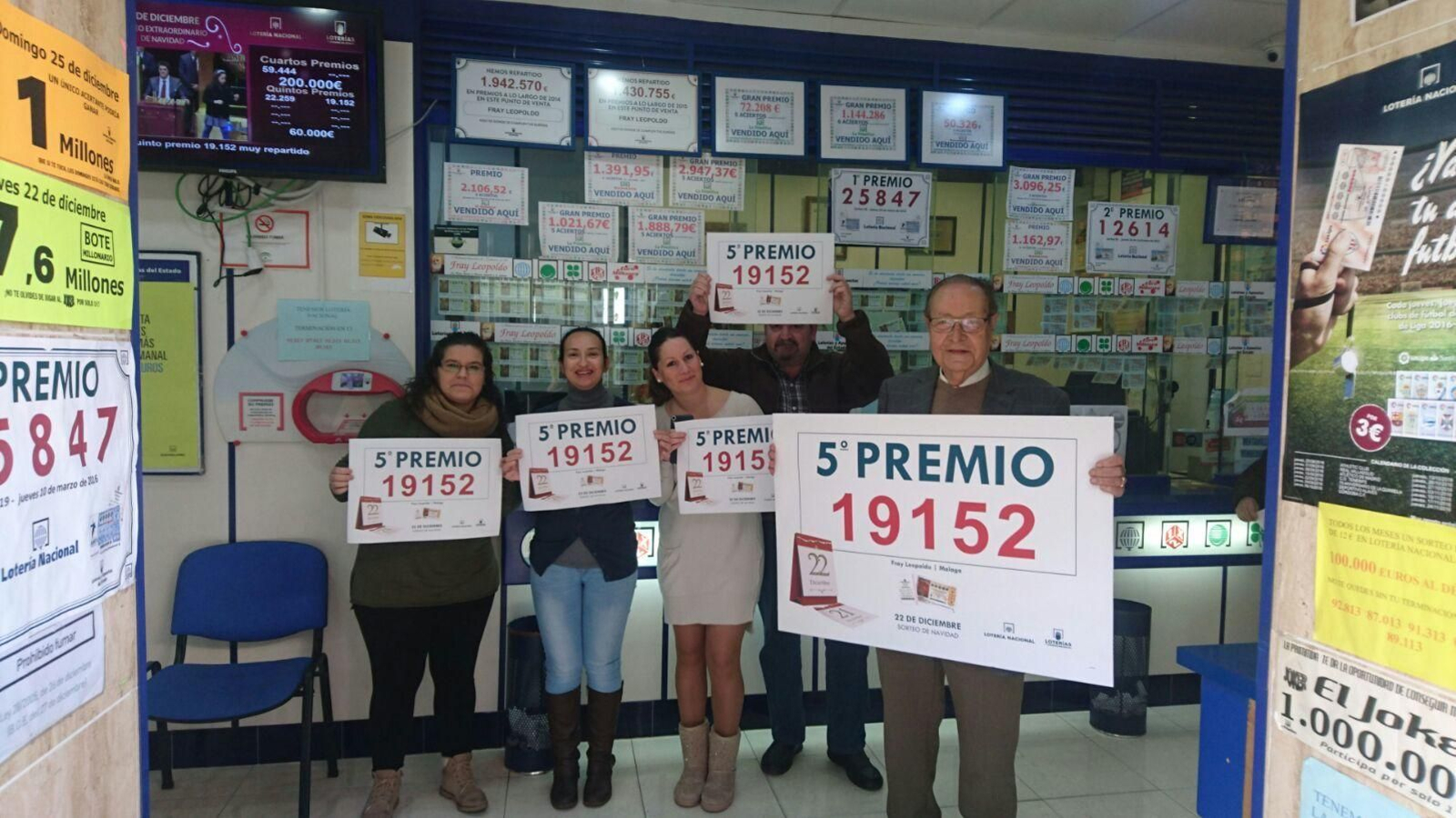 Los premiados en la Lotería de Navidad en Málaga