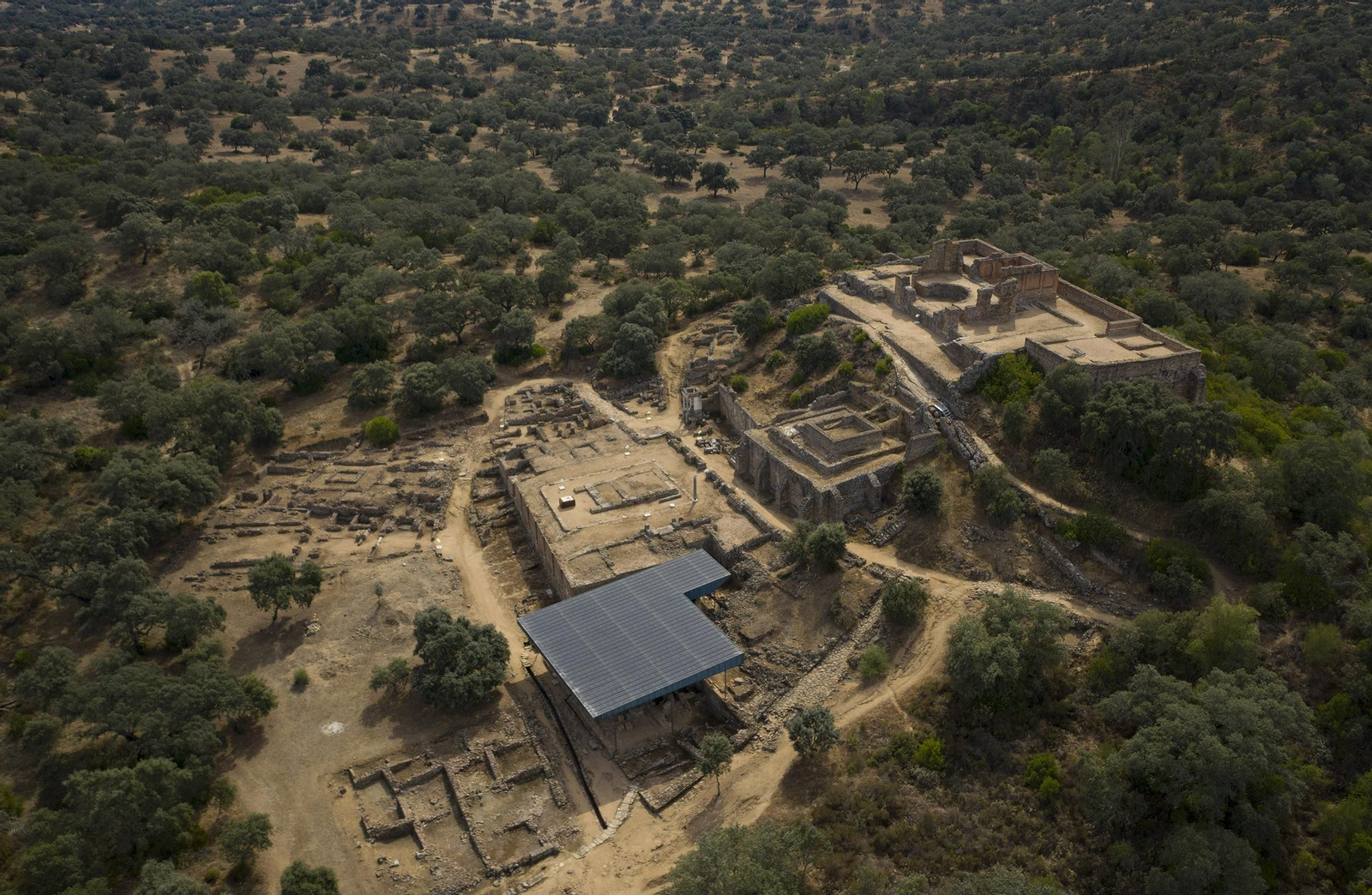 Munigua a vista de dron.