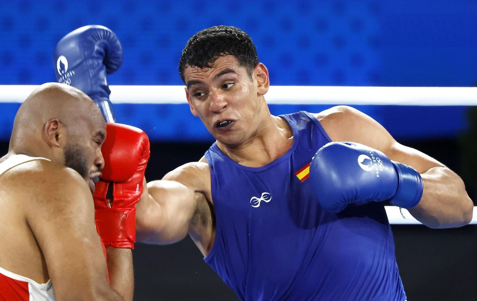 Ayoub Ghadfa, en un combate. Ayoub Ghadfa, en un combate.