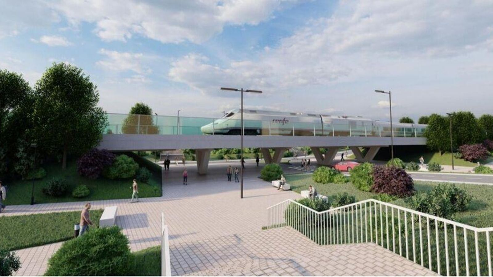 Recreación virtual de la integración del tren en La Chana y Parque de las Alquerías