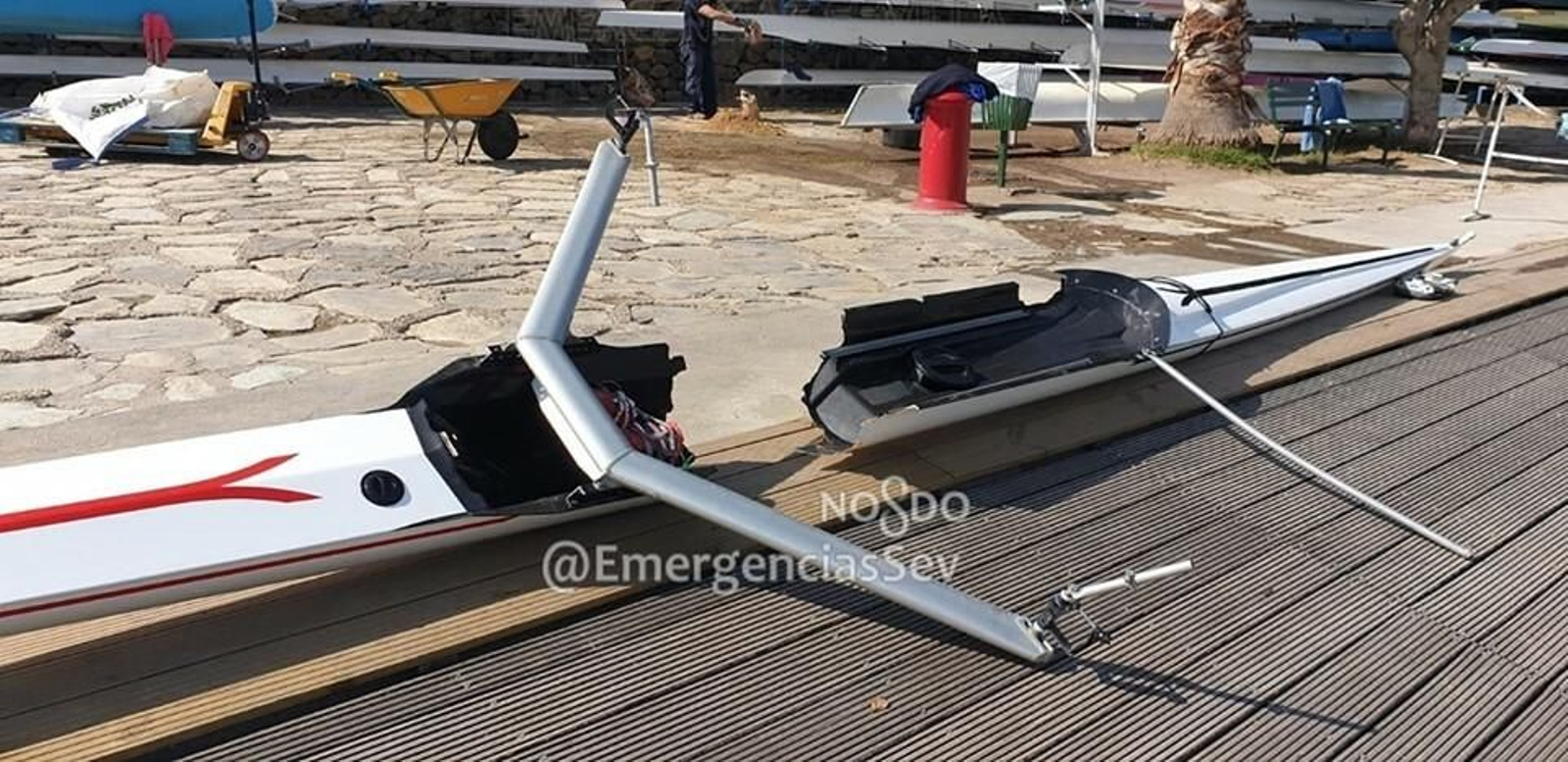 Estado en el que ha quedado el bote siniestrado.