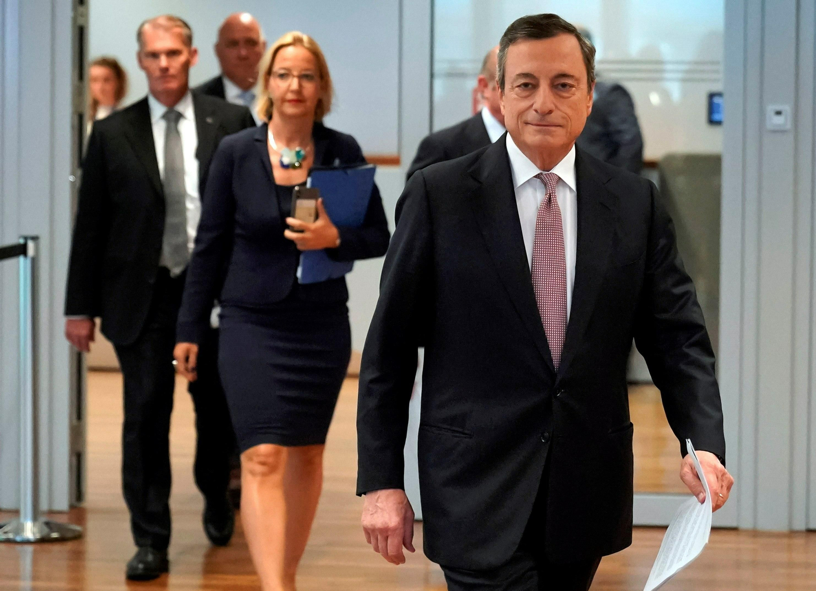 El presidente del Banco Central Europeo, Mario Draghi, ayer en Fráncfort.