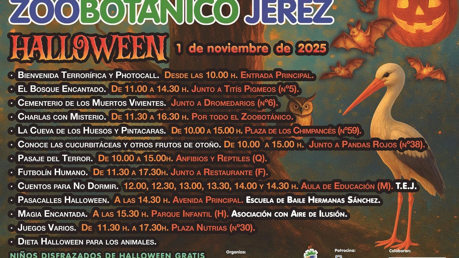 Programación de Halloween del zoobotánico de Jerez
