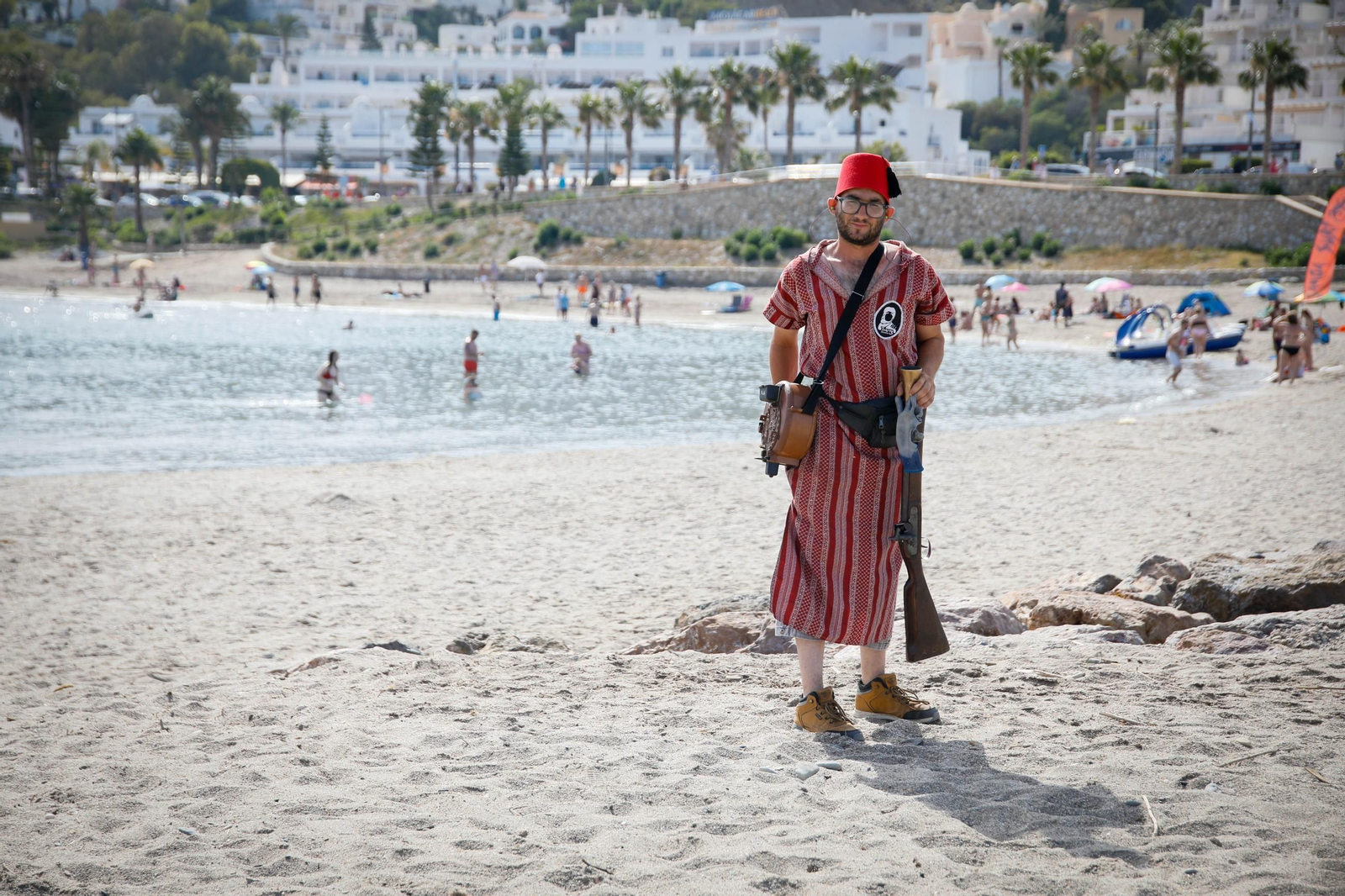 La carrera de cintas y la exhibición de caballos de los Moros y Cristianos de Mojácar, en imágenes