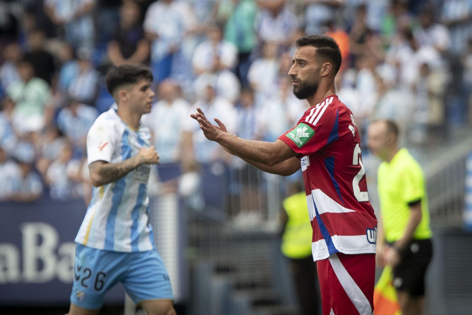 Abde Rebbach durante el partido contra el Málaga