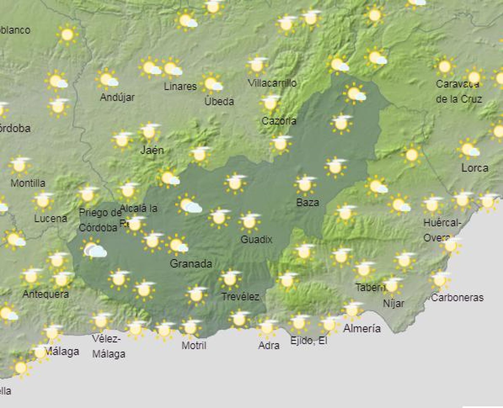 Tiempo en Granada | La capital celebra el festivo con un aviso amarillo