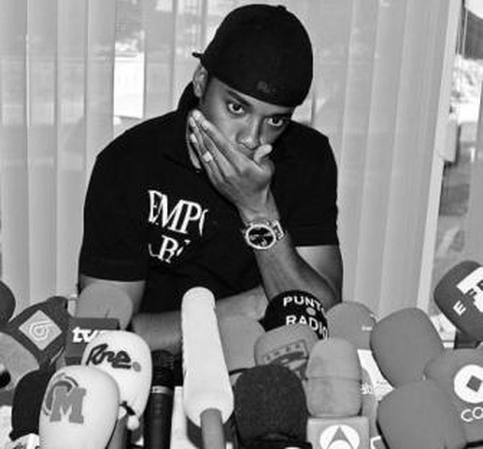 Robinho, durante su conferencia de prensa de ayer.