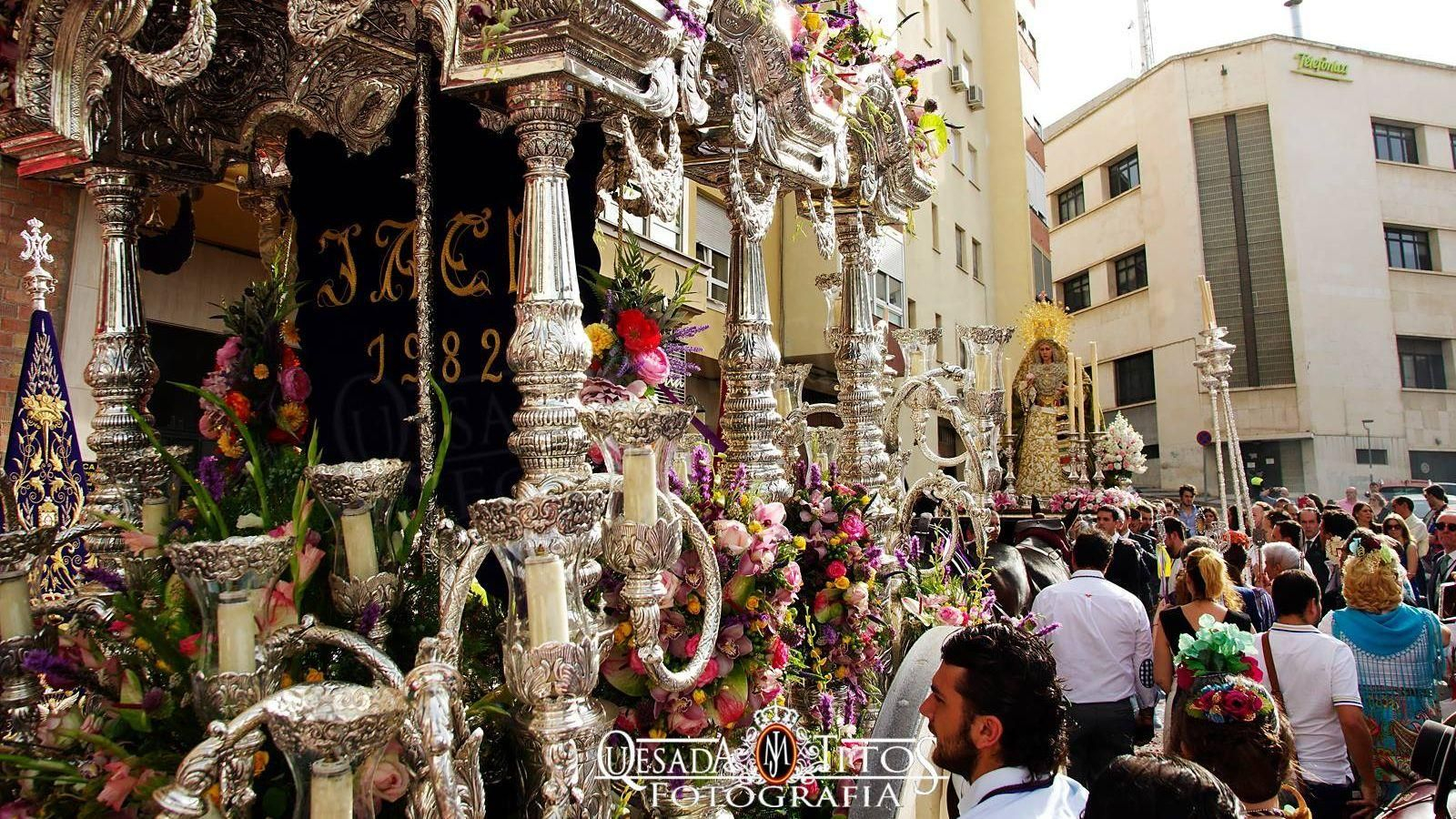 Encuentro entre la Virgen de la Esperanza y el simpecado del Rocío de Jaén en 2017.