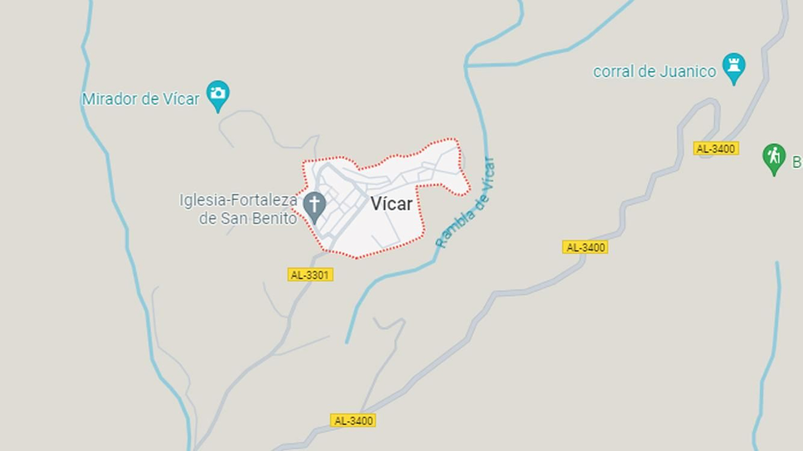 Vícar en el mapa