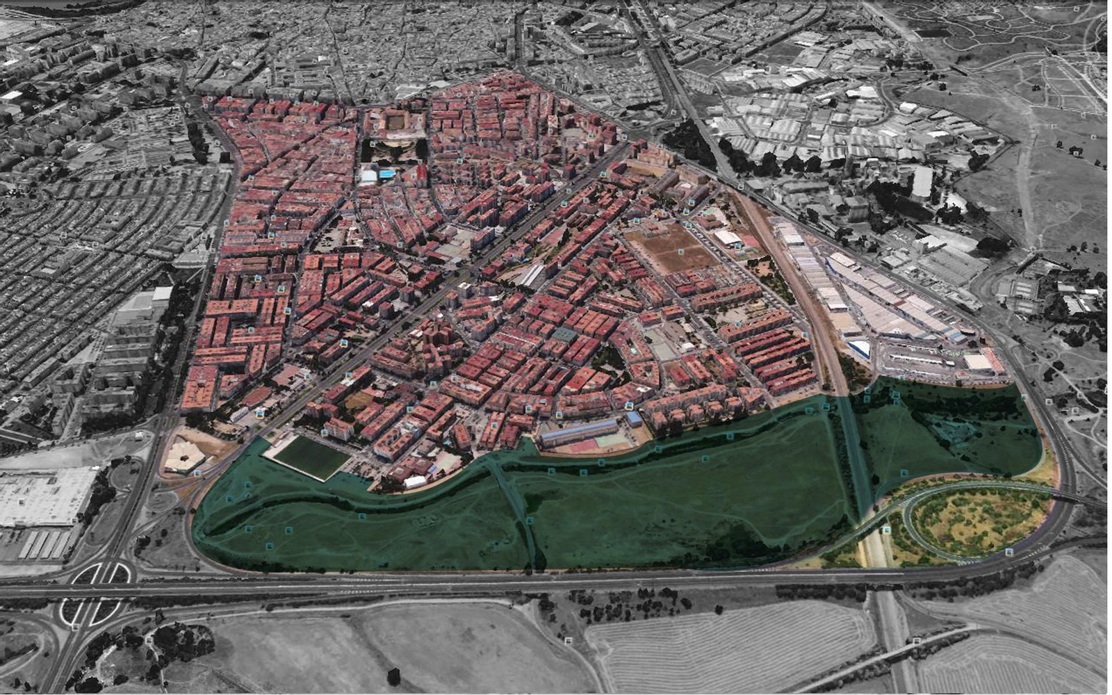 Infografía de la situación que tendrá el Parque de Levante.