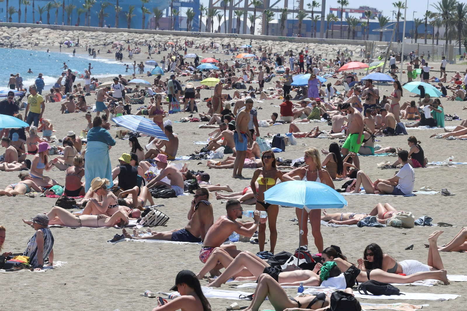 La llegada del terral a Málaga, en fotos