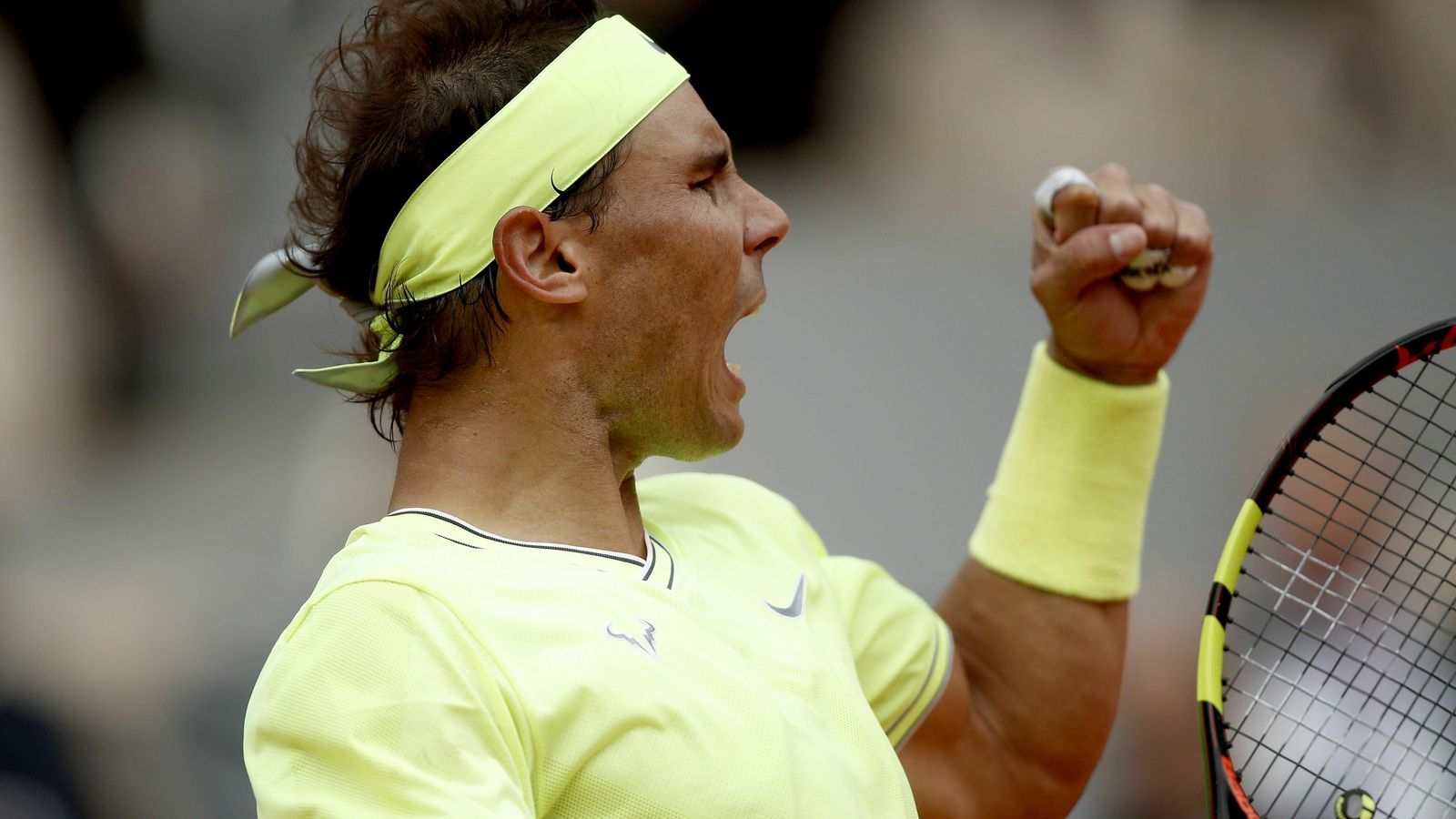 Rafa Nadal celebra un punto.