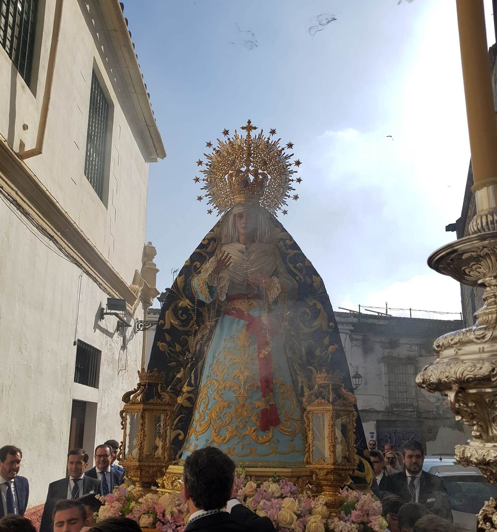 La Virgen de la Estrella en el traslado de este martes hasta Mundo Nuevo.