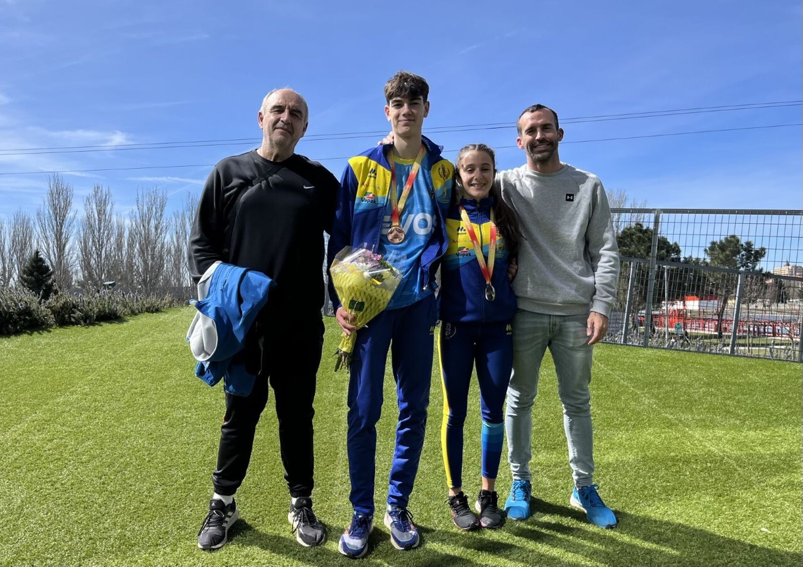 Medina, Cruceira, Delgado y Sáez, de izquierda a derecha.
