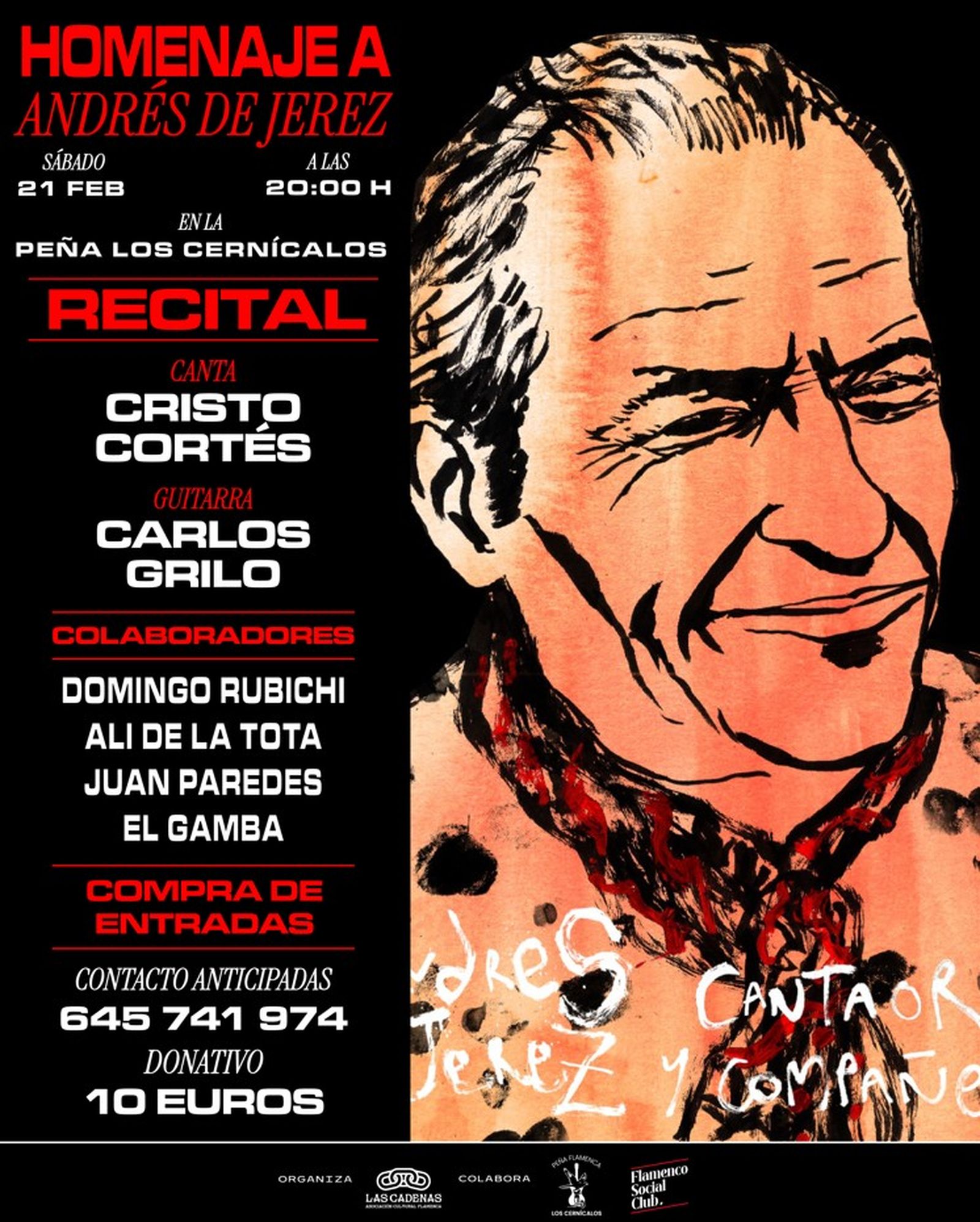 Cartel de Enrique Guillén del homenaje a Andrés de Jerez.