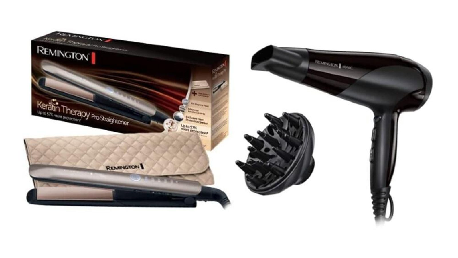 remington plancha de pelo + secador