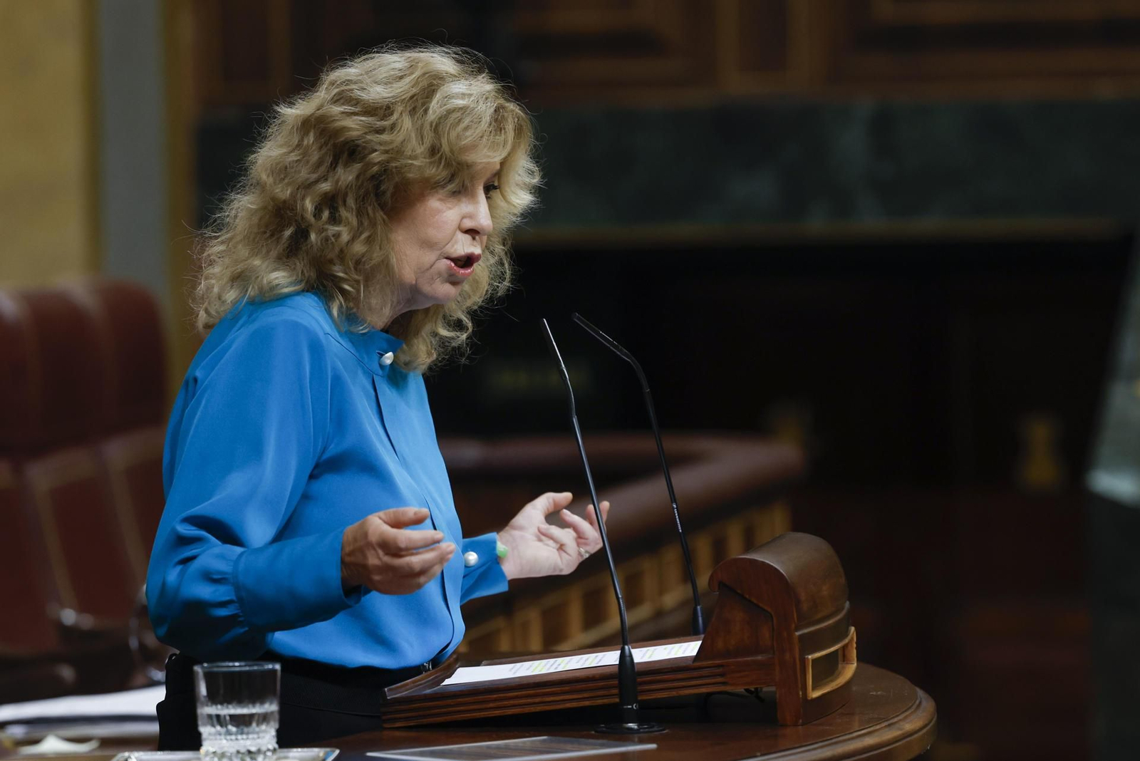 La diputada de Vox Rocío Aguirre durante su intervención en el pleno del Congreso