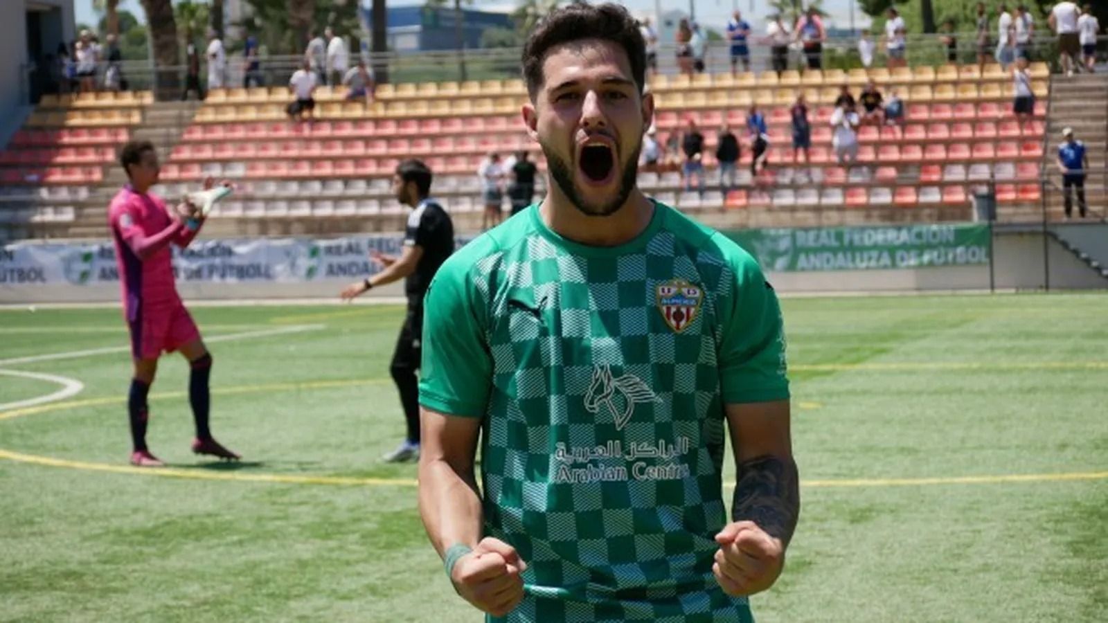 Aitor Puñal, en un partido con el Almería B.