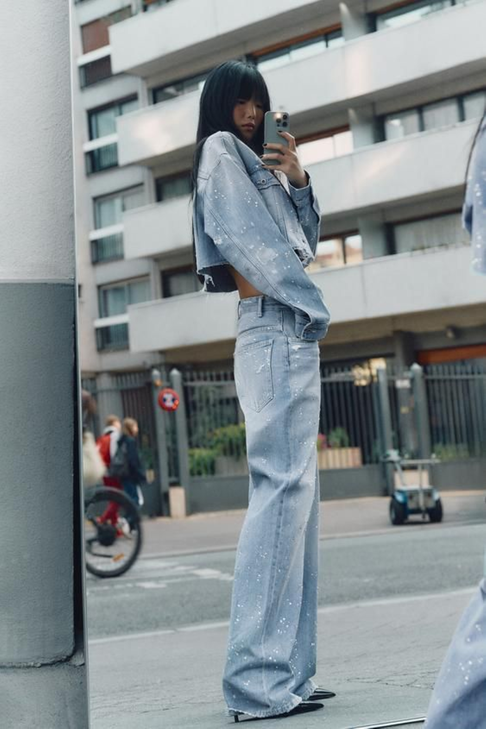 Pantalones vaqueros de tiro alto