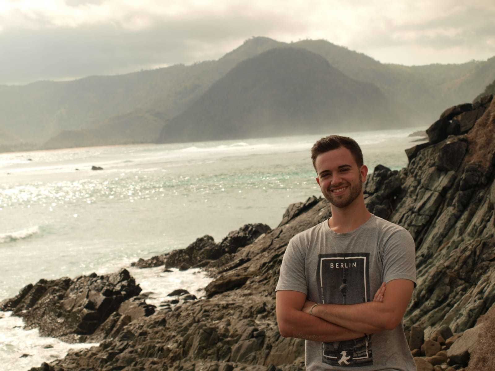 Manuel Weiss, en Lombok días antes del terremoto.