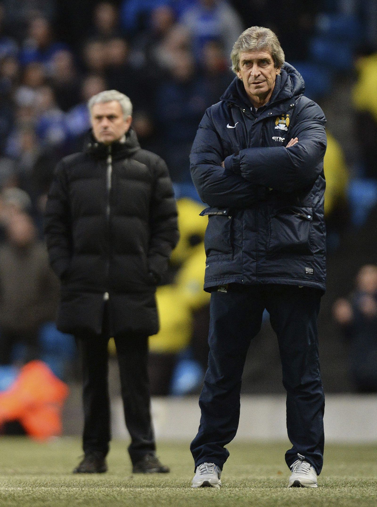 Pellegrin, en su época con el Manchester City, en un duelo con Mourinho, entonces en el Chelsea en febrero de 2014.