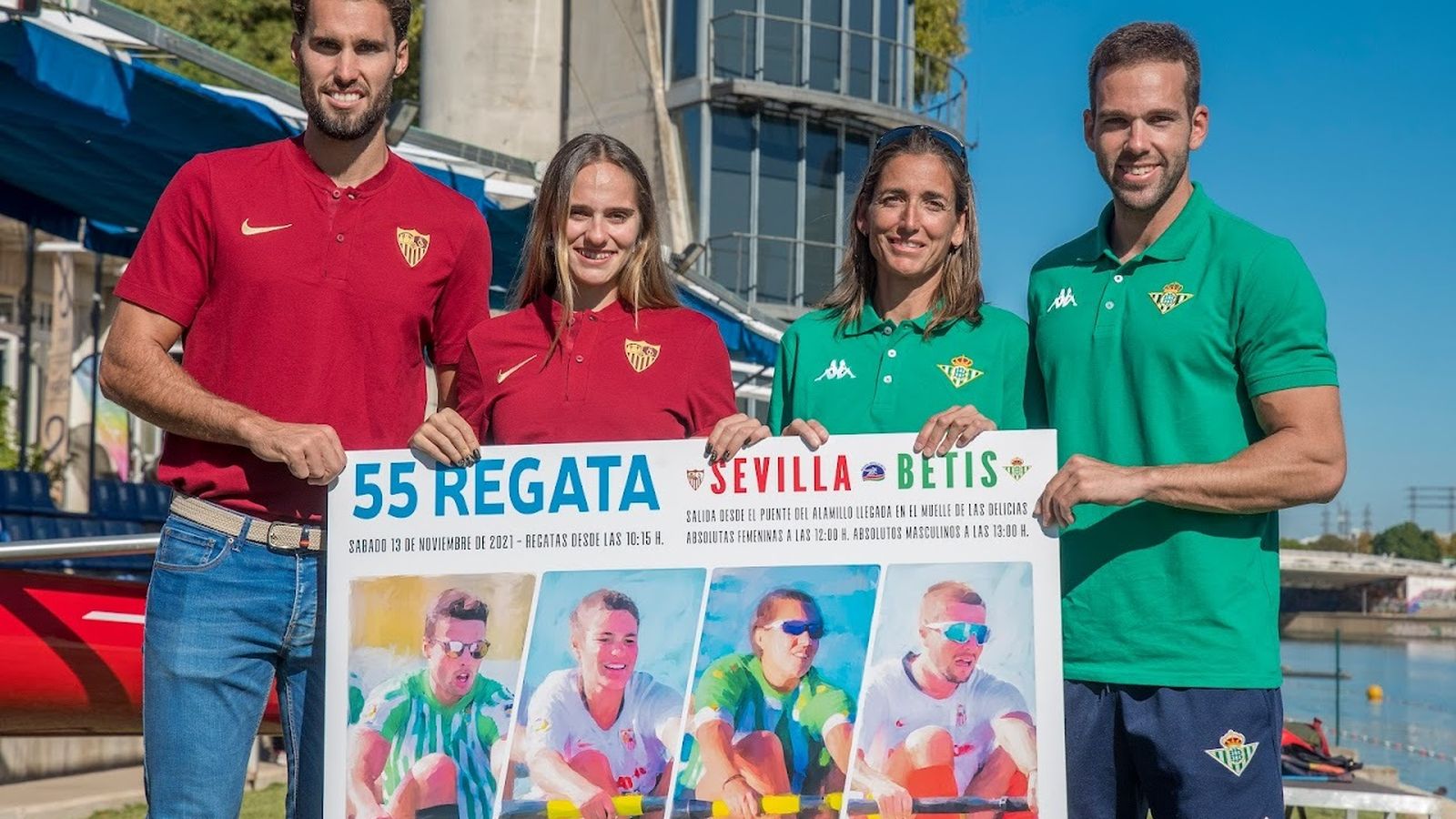 Remeros del Sevilla y el Betis.