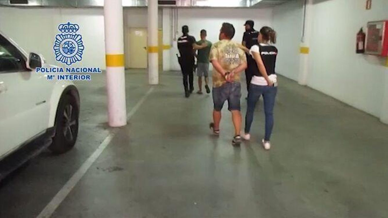 José Manuel C. P., alias el Cafelito, y su hijo David C. M., en su detención el 4 de septiembre de 2018.