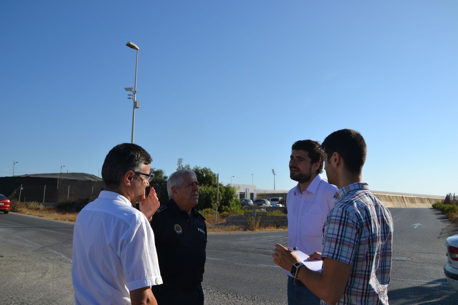 Responsables del proyecto, durante una prueba piloto