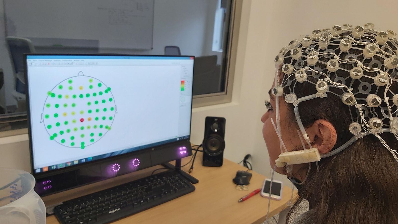 Un experimento que combina las técnicas de EEG y eye-tracking.